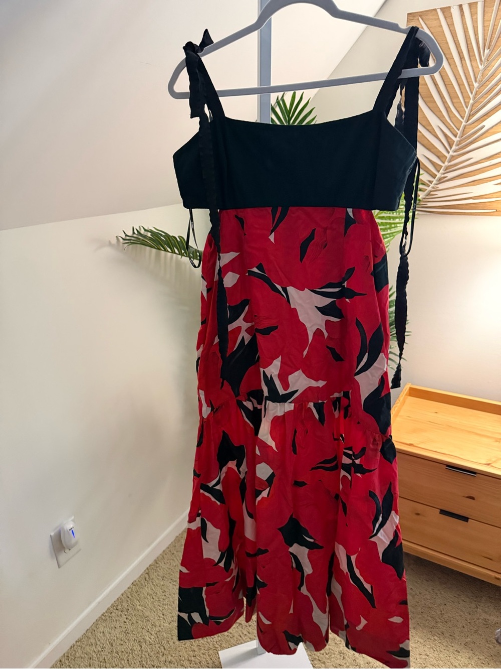 Amur Womens Selna Silk-Blend Midi Dress Red 10 - Picture 4 of 7